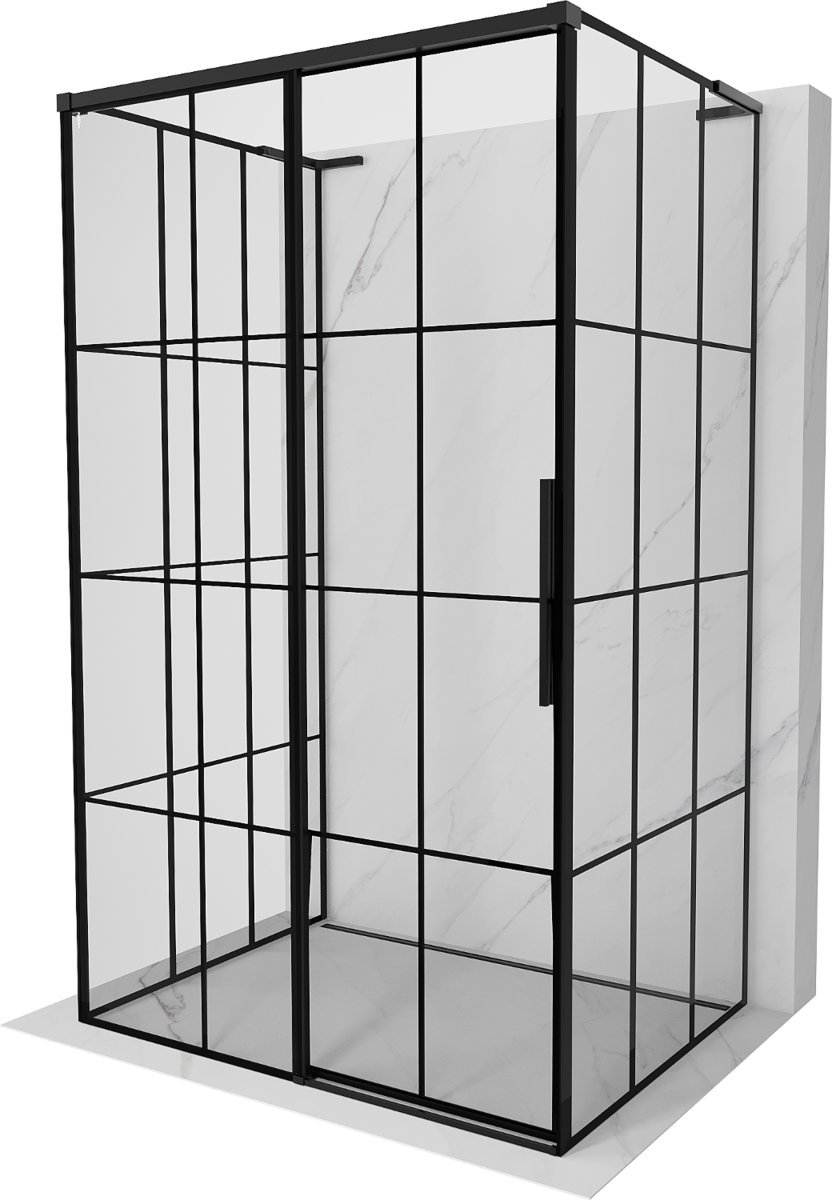 Mexen Rox-3S L kabina prysznicowa 3-ścienna rozsuwana lewa 90 x 80 cm, czarna kratka, czarna - 8C2L-090-080-70-77-3S-L