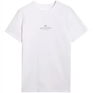 Koszulki męskie - 4F T-SHIRT MĘSKI M2961 BIAŁY XL - miniaturka - grafika 1