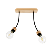 Lampy sufitowe - Britop Loftowa LAMPA sufitowa ALLUMER FLEX 5414274 metalowa OPRAWA elastyczne peszle czarne drewno - miniaturka - grafika 1