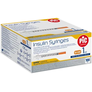Pic Solution Insulin Syringes, strzykawka insulinowa 1 ml z igłą 30G (0,30 mm) x 8 mm, 100 sztuk - Glukometry i akcesoria dla diabetyków - miniaturka - grafika 1