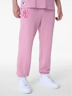 Spodnie sportowe męskie - New Era Spodnie dresowe New York Yankees MLB League Essential Dark 60596188 Różowy Regular Fit - miniaturka - grafika 1
