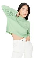 Swetry damskie - Trendyol Damska bluza z okrągłym dekoltem zwykły zwykły sweter, ZIELONY, M - miniaturka - grafika 1