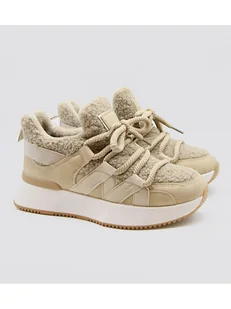 Belucci Sneakersy w kolorze beżowym - Trampki damskie - miniaturka - grafika 1