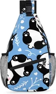 Torebki damskie - Kerota AT1675 Śliczna Panda Caroon Plecak na ramię Mężczyźni Kobiety Wzór Panda Crossbody Torba na ramię na klatkę piersiową do podróży Piesze wyci... - miniaturka - grafika 1