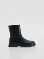 Buty dla dziewczynek - Reserved - Botki z imitacji skóry - czarny - miniaturka - grafika 1