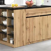 Szafki kuchenne - Wyspa kuchenna z miejscem do przechowywania - Kolor czarny i naturalny - MEILI - miniaturka - grafika 1