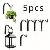 Inne - TEMU rustykalnych metalowych wieszaków ściennych do wieszania doniczek, karmników dla ptaków, dzwonków wietrznych, latarni - uniwersalne żelazne haki - miniaturka - grafika 1