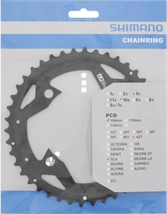 SHIMANO Tarcza mechanizmu korbowego SLX FC-M670 czarny-srebrny / Ilość zębów: 32 Y1N998050 - Części rowerowe - miniaturka - grafika 1
