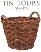 Akcesoria kominkowe - WYTRZYMAŁY KOSZ WIKLINOWY 20L 35x35x27/31h cm - miniaturka - grafika 1