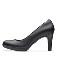 Czółenka - Clarks Damskie czółenka Adriel Viola z zamkniętymi palcami, Czarna skóra, 39.5 EU - miniaturka - grafika 1