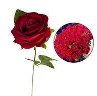 Sztuczne kwiaty - RÓŻA WELWETOWA SZTUCZNA RÓŻA Z WELURU PREMIUM DO WAZONU 50 CM KOLOR CZERWONY - miniaturka - grafika 1