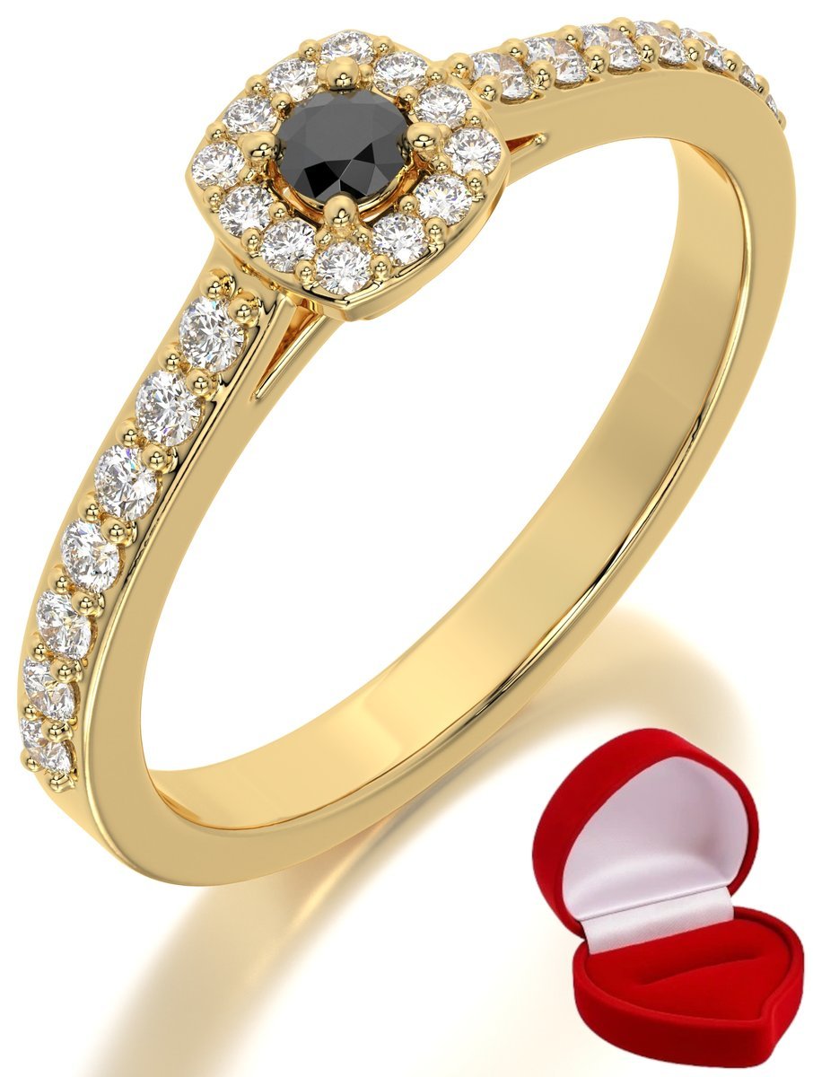 ZŁOTY PIERŚCIONEK ZARĘCZYNOWY 585 14k DIAMENT LAB BRYLANT 0,06 ct R15