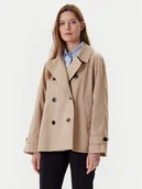 Płaszcze damskie - Tommy Hilfiger Trencz WW0WW45618 Beżowy Regular Fit - miniaturka - grafika 1