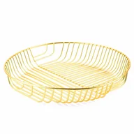 Kosze na śmieci - Koszyk Na Owoce Dekoracyjny Tadar Gold Złoty - miniaturka - grafika 1