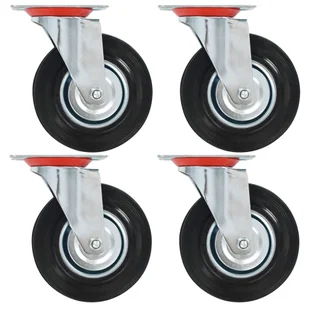vidaXL vidaXL Kółka skrętne, 4 szt., 125 mm - Meble modułowe i akcesoria - miniaturka - grafika 1