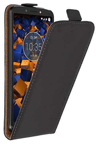 mumbi etui z klapką kompatybilne z Motorola Moto G6 Play etui na telefon komórkowy Case Wallet, czarne