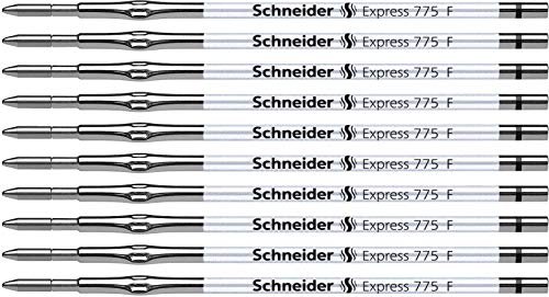 Schneider Express 775 F wkład do długopisu (niewymagający dokumentów), 10 szt. w opakowaniu czarnym