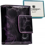 Portfele - Mały Peterson portfel skórzany z RFID damski portfelik lakierowany na karty - miniaturka - grafika 1