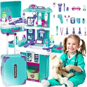 Zabawy w naśladowanie dorosłych - Zestaw Lekarski dla Dzieci 2w1 Walizka 24el Edukacyjny Gabinet Doktor Lekarz - miniaturka - grafika 1