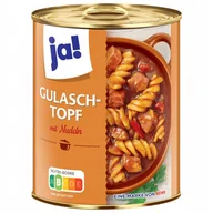 Szybkie dania obiadowe - Gotowy Gulasz z Makaronem Ja! Duża Puszka 800 g z Niemiec - miniaturka - grafika 1