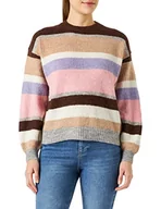 Swetry damskie - ICHI Damski sweter IHKAMARA LS STRIPE2, 200685/Natural Multi Color, XL - miniaturka - grafika 1