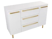 Szafki łazienkowe - Szafka Stojąca Z Blatem ATH 120 cm DK - Biały Mat - Uchwyty Złote Polerowane - miniaturka - grafika 1