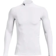 Koszulki męskie - Under Armour Męska koszulka UA CG Armour Comp Mock, męska warstwa bazowa z dekoltem polo, termiczna koszulka z długim rękawem do biegania w zimie i jazdy na nartach z technologią antyzapachową - miniaturka - grafika 1