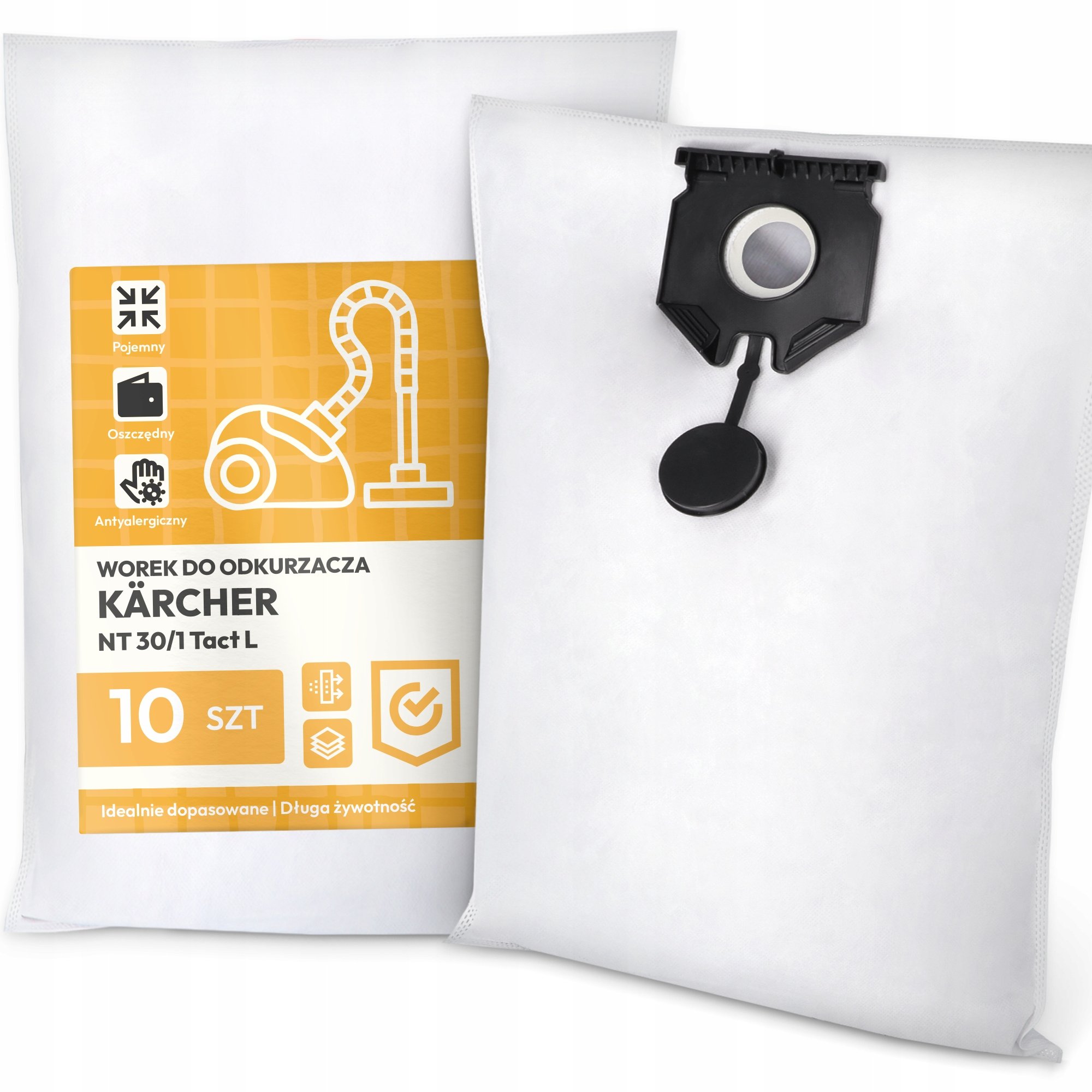 10x Worek do Odkurzacza Kärcher Nt 30/1 Tact L Syntetyczny Odporny Worki G9