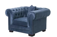 Fotele - Dekoria Fotel Chesterfield Classic Velvet Midnight 118x96x77cm 118x96x77cm 006-498 - miniaturka - grafika 1