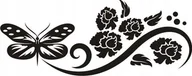 Naklejki na ścianę - Naklejka na ścianę motyl kwiaty dekor Ornament 115, 100x40 cm - miniaturka - grafika 1