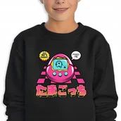 Bluzy dla dziewczynek - Bluza Dziecięca Czarna Różowe Tamagochi Mix Wiele Wzorów -128 Cm (7-8) - miniaturka - grafika 1