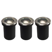 Oprawy, klosze i abażury - QAZQA Zestaw 3 zewnętrznych spotów naziemnych ze stali regulowanej IP65 - Delux - miniaturka - grafika 1