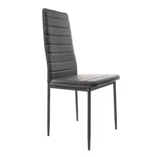 Krzesło do salonu, jadalni, eko skóra, 42x44x97 cm, czarny - Krzesła - miniaturka - grafika 1