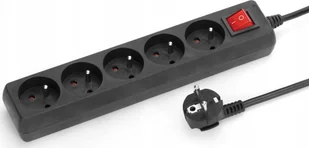 Montis Przedłużacz sieciowy 5 gn. 5m z przeł. czarny MT119B-5 MONTIS - Przedłużacze i rozgałęźniki Montis Przedłużacz sieciowy 5 gn. 5m z przeł. czarny MT119B-5 MONTIS - Przedłużacze i rozgałęźniki - miniaturka - grafika 1