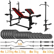 Ławki treningowe - Zestaw Kulturystyczny Sapphire Solid 130Kg Z Ławką Xg500, Gryf Prosty + Lekkołamany - miniaturka - grafika 1