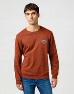 Bluzy męskie - WRANGLER SMALL LOGO CREW SMOKED PAPRIKA 112364093 S - miniaturka - grafika 1