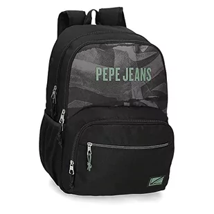 Pepe Jeans Davis plecak szkolny, podwójna kieszeń, regulowany, czarny, 32 x 45 x 16 cm, poliester, 21,6 l - Plecaki szkolne i tornistry - miniaturka - grafika 1