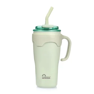 Kubek termiczny ze słomką Majestic Sport Jelly 650 ml zielony - Kubki termiczne - miniaturka - grafika 1