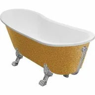 Wanny - Besco WAO-160-GZC OLAYA GLAM złota wanna wolnostojąca 160 x 68nogi chrom - miniaturka - grafika 1