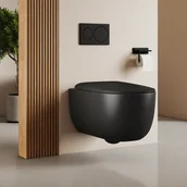 Miski WC - EMKE WC Podwieszana rimless - deska wolnoopadająca - czarny matowy - 55,5 x 36,5 x 35,5 cm - miniaturka - grafika 1