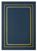 Teczki i skoroszyty - Teczka ozdobna LINE GRANATOWA ZE ZŁOTĄ RAMKĄ 10szt A4 - miniaturka - grafika 1