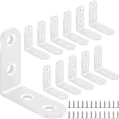 Zawiasy, okucia i inne akcesoria - Opakowanie 12 szt. narożników prostych w kształcie litery L, o wymiarach 40 mm x 40 mm, do mebli drewnianych, w kolorze białym. - miniaturka - grafika 1