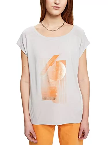 ESPRIT Collection T-shirt damski, 050/pastelowy szary, S