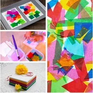 Rękodzieło - TEMU 4000 sztuk 2-calowych kwadratów z bibuły niepowlekanej, 17 g/㎡, 40 różnych kolorów, wstępnie wycięte, do projektów artystycznych, - miniaturka - grafika 1