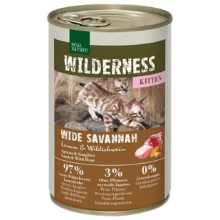 REAL NATURE WILDERNESS Kitten Wide Savannah Jagnięcina i dzik 6x400 g - Mokra karma dla kotów - miniaturka - grafika 1