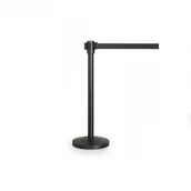 Wyposażenie miejsc publicznych - Słupek odgradzający z taśmą samonawijającą, czarny/czarny - miniaturka - grafika 1