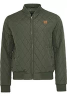 Kurtki męskie - Urban Classics Męska kurtka Diamond Quilt Nylon Jacket, pikowana kurtka bomberka dla mężczyzn, dostępna w wielu kolorach, rozmiary S - 5XL, oliwkowy, XL - miniaturka - grafika 1