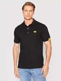 Koszulki męskie - Replay Polo M3540.000.20623 Czarny Regular Fit - grafika 1