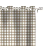 Zasłony - Zasłona EASTER wzór EA04 piaskowa kratka 150 x 260 cm tkanina standard - miniaturka - grafika 1