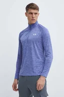 Bluzy męskie - Under Armour bluza treningowa Tech 2.0 kolor niebieski melanżowa - miniaturka - grafika 1